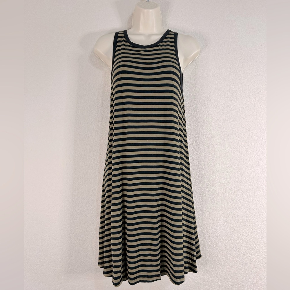 Old Navy Striped Black and Cream Midi Dress